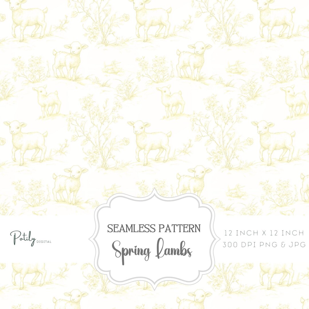 Chinoiserie Toile Seamless Pattern, Animal Nursery Pattern, Spring ...
