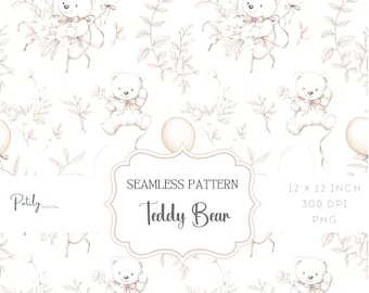 Chinoiserie toile de jouy, naadloze achtergrond voor babyshower/babyshower, digitale download, clipart voor papers en meer Instant Download, png