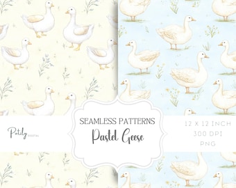 Watercolour Goose file, Seamless Pattern, Nursery, New Baby, Digital Paper, Download for Papers, Fabrics and more