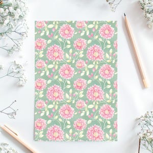 Whimsical and vibrant seamless floral pattern with bright spring chrysanthemum flowers creating a seamless and lively design in stunning pink and green