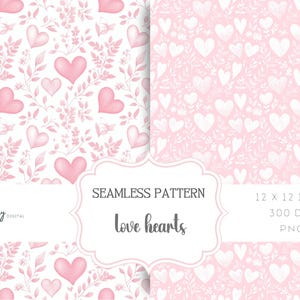 Patrón sin costuras de chinoiserie de San Valentín, boda, diseño repetido de corazones de amor, descarga digital instantánea, clipart, png