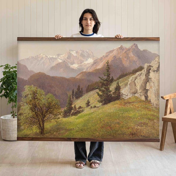 Wandtapijt bergvallei - extra grote natuurmuurkunst - extra grote muurkunst - groot wandtapijt