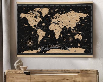 シルバーミラーの世界地図ウォールアート：彫刻アクリル - Etsy 日本