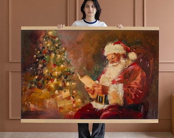 ヴィンテージクリスマスキャンバスタペストリー | フレッシュカットの