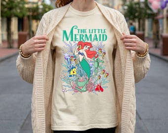 Shirt Disney prinses Ariel, shirt Under the Sea kleine zeemeermin, reis outfit Disneyland meisjes, retro kleine zeemeermin Ariel prinses fan cadeau