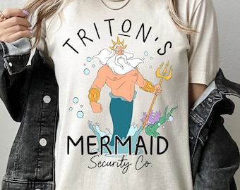 King Triton's Mermaid Security Co Comfort Colors Shirt, Ariel Princess The Little Mermaid Dad T-shirt, Father's Day Gift Tee, Birthday Gift