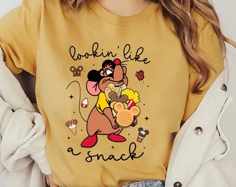 Camiseta con orejas de Mickey "Gus Gus" y "Parece un Snack", camiseta de Cenicienta, atuendos familiares para vacaciones en Disneyland, camiseta de Disney Snacks