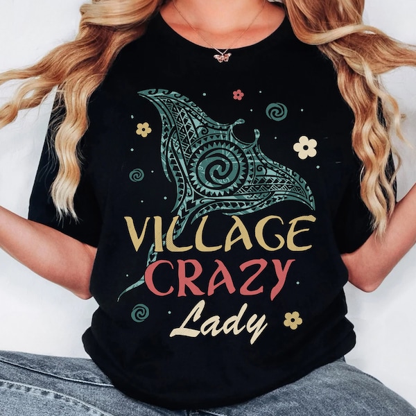 Vintage Moana Village Crazy Lady Comfort Colors Shirt, Manta Ray Grandma Tala Disney T-shirt, Disneyland Family Trip, Walt Disney World Gift