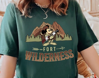 Disney Fort Wilderness Micky Maus Komfort Farben Shirt, Retro Disney Camping T-shirt, Disneyland Familienausflug, Walt Disney Geburtstagsgeschenk