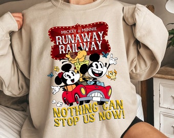 Nada pode nos parar agora! Camiseta Comfort Colors Mickey e Minnie's Runaway Railway, Disneyland, Animal Kingdom, Viagem em família para a Disneyland