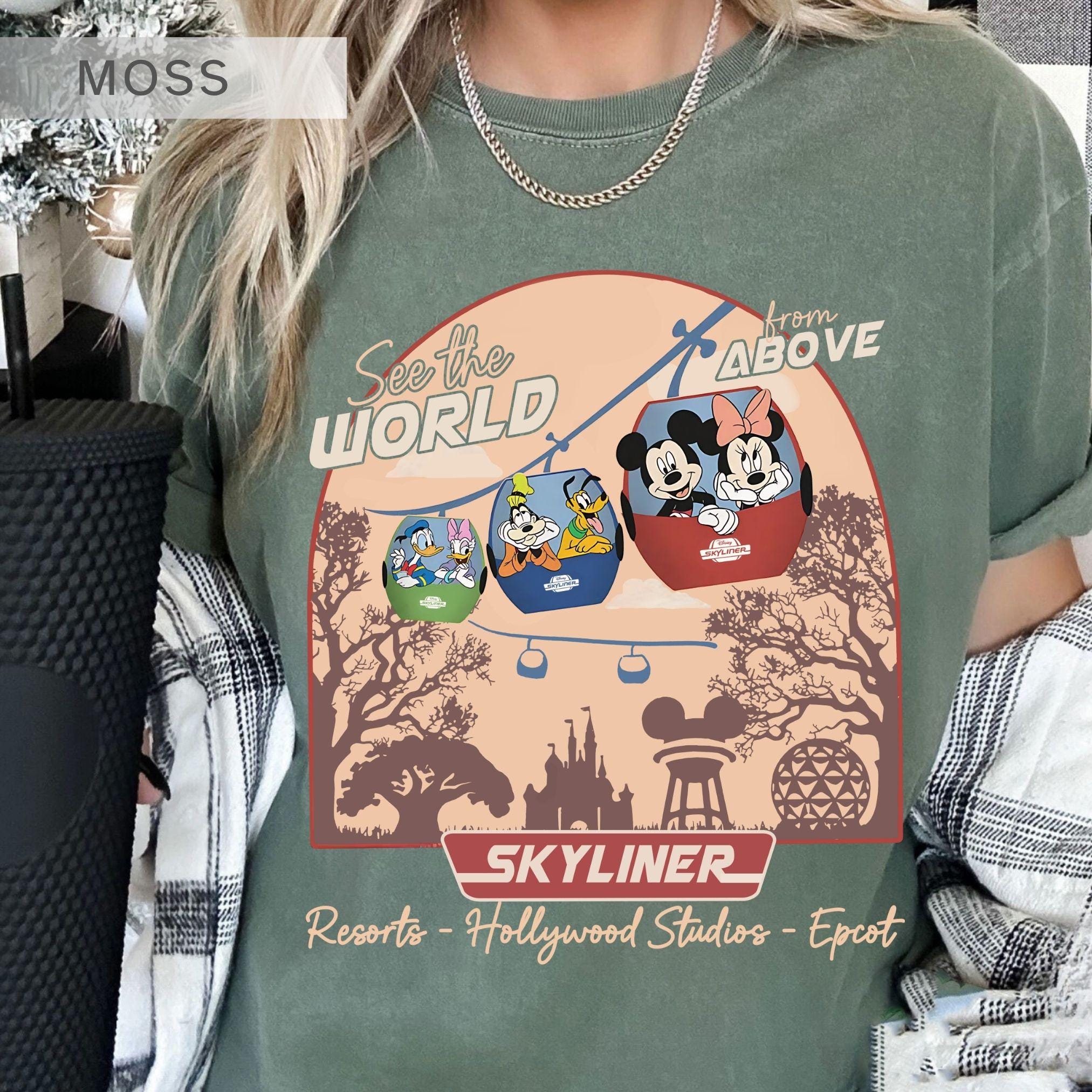 ディズニー・スカイライナー・グラフィックTシャツ、上空から世界を