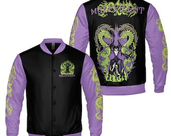 Disney Villain Maleficent Baseball Jacket, Maleficent Dragon Streetwear Jacket, Disneyland Family Trip, Sleeping Beauty Villains Jacket