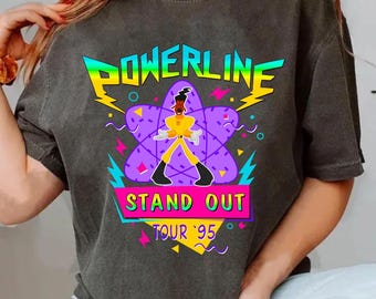 Camiseta Powerline Stand Out Tour 95 Colores Cómodos, Camiseta Retro de Disney: La Película de Goofy, Conjuntos para Viajes Familiares a Disneyland, Divertido Regalo de Cumpleaños de WDW