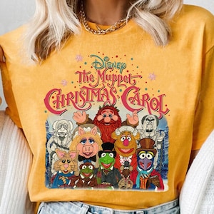 Retro Disney The Muppet Christmas Carol Comfort Colors Sweatshirt, Gonzo Rizzo Kermit Robin Miss Piggy Shirt, Disneyland Xmas Holiday Outfit