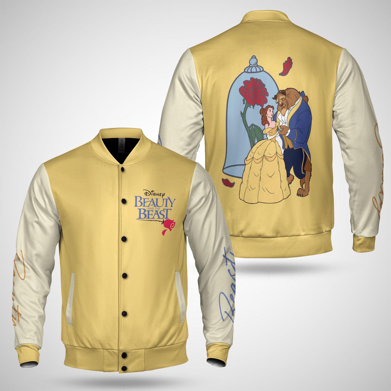 Discover Beauty And The Beast Baseball Jacket, Walt Disney World Princess Belle Jacket, Disneyland Girls Jacket, Enchanted Rose Disney Outerwear