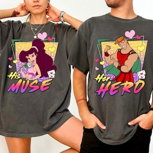 Hercules Megara Her Hero His Muse Couple Matching Disney Shirt, Disneyland Trip Family Shirt, Retro 90s Disney Tee, Hercules Greek Mythology