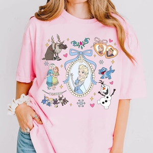 Frozen Elsa Anna Olaf Sven Coquette Bow Disney Princess Shirt, Disney Frozen Friends Matching T-shirt, Disneyland Girls Trip, Magic Kingdom
