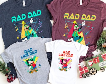 Camiseta de Goofy y Max "Papá Genial" con colores cómodos, camiseta de Disney a juego para papá e hijo, camisetas de padre e hijo, regalo de cumpleaños, Día del Padre