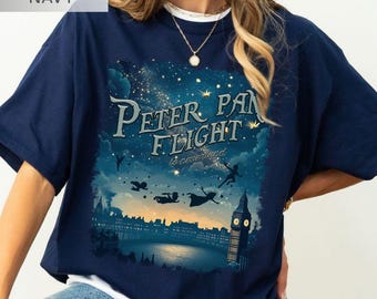 Chemise Peter Pan Flight, Envolez-vous pour le pays imaginaire, T-shirt la fée clochette Peter Wendy, tenues Disney World Trip au parc Magic Kingdom, Never Grow Up