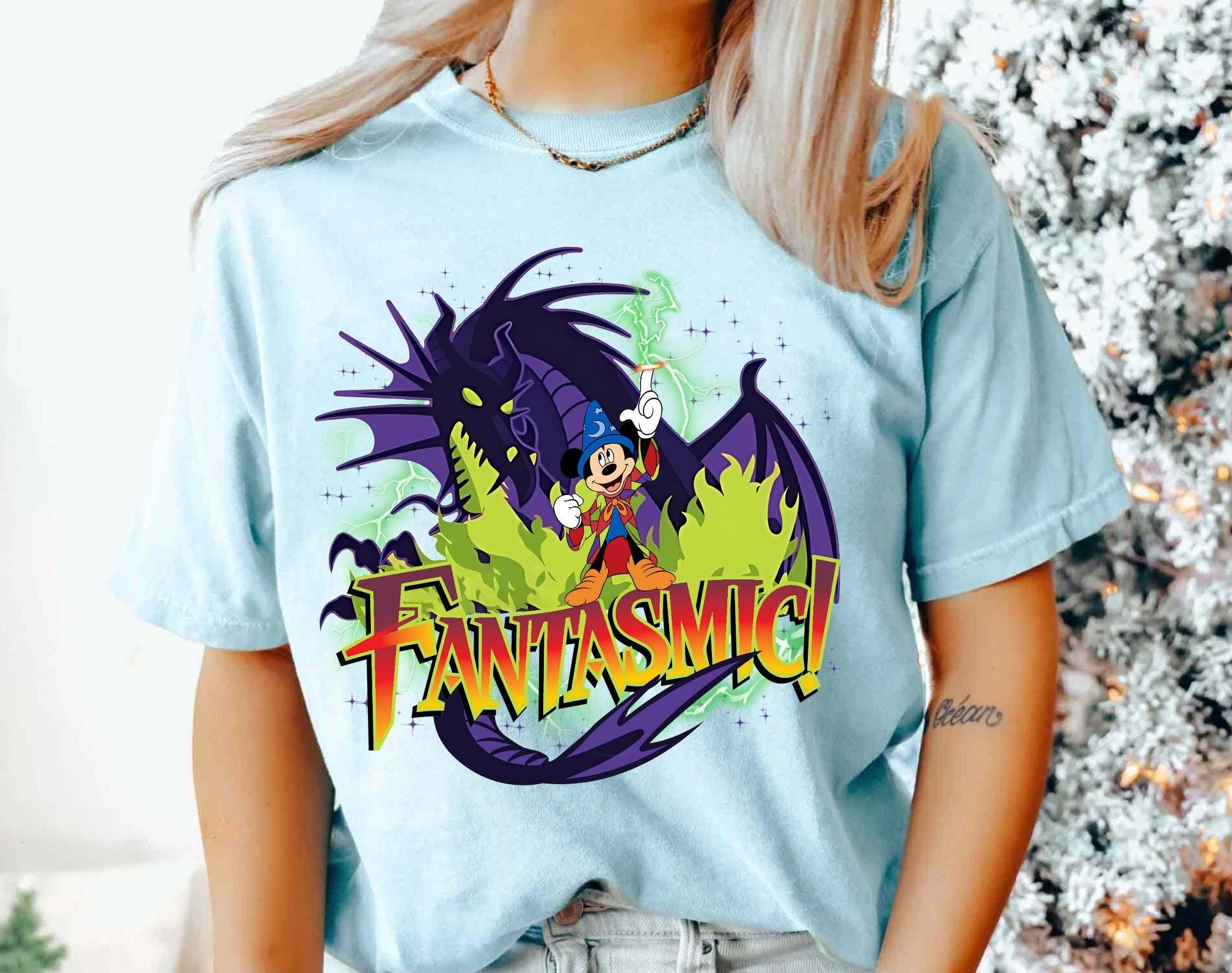 Mickey Sorcerer Fantasmic Dragon Comfort Colors Shirt, Fantasmic
