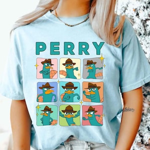 Perry The Platypus In Action Portraits Comfort Colors Shirt, Disney Phineas and Ferb T-shirt, Disneyland Trip Outfits, WDW Tee Birthday Gift