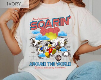 Vintage Mickey und Freunde schweben um die Welt Shirt, Epcot Center Disney Fahrten TShirt, Disneyland World Park Reise, Familienurlaub T-Shirt