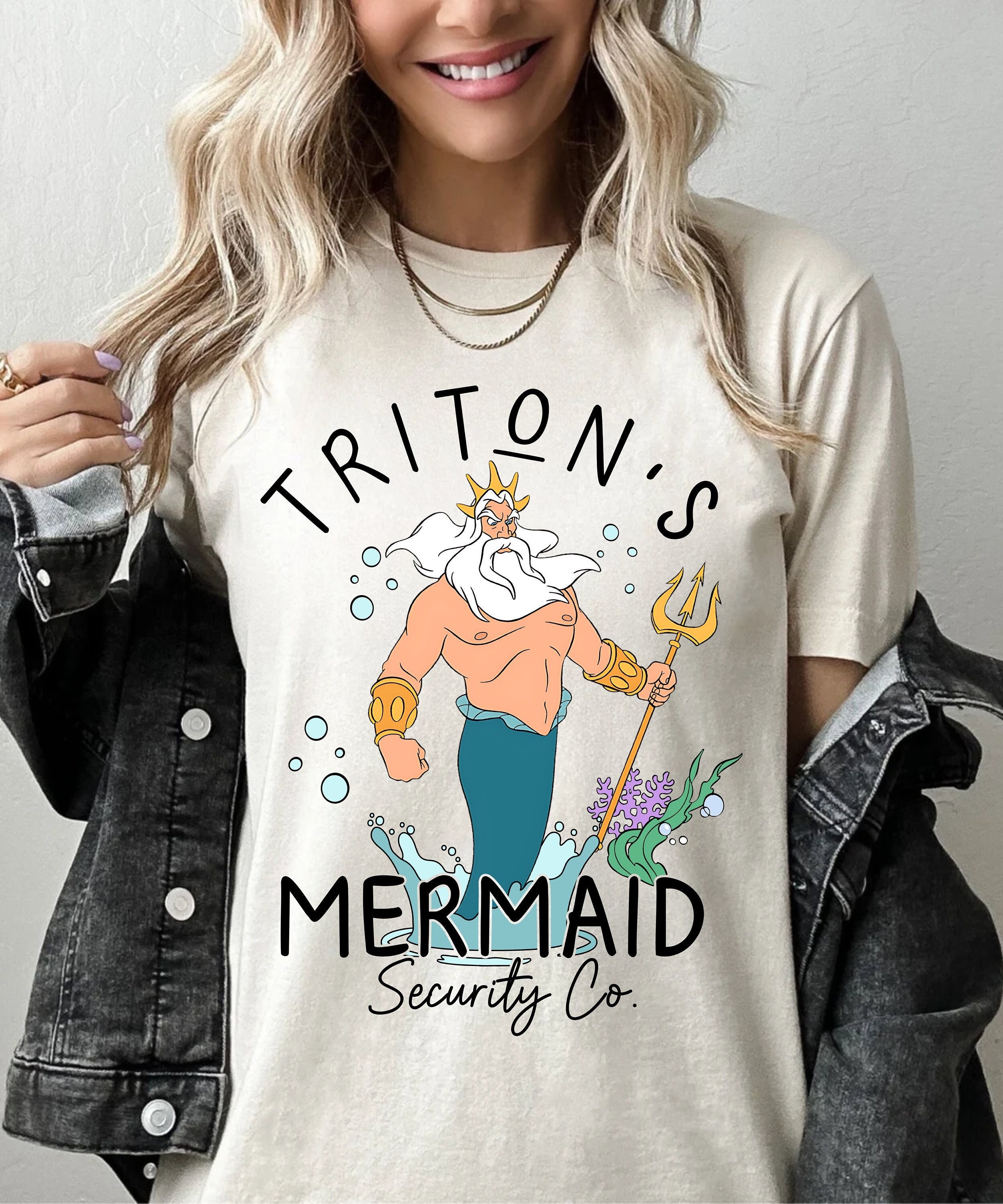 King Triton's Mermaid Security Co Comfort Colors Shirt, Ariel