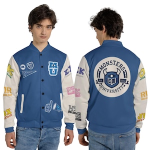 Veste de baseball Monsters University, veste universitaire membre Oozma Kappa Roar Python Nu Kappa Jaws Theta Chi, tenues Disneyland Monsters Inc