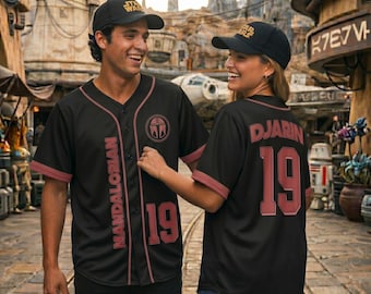 Mandalorian Baseball Jersey Djarin 19 Shirt, Bounty Hunter Star Wars Streetwear Jersey, Galaxy's Edge Outfits, Star Wars Gift for Him Her