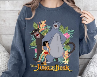 Retro Disney The Jungle Book Forest Mowgli Baloo Bagheera Shirt, The Jungle Book Comfort Colors Shirt, Disneyland Trip, Family Matching Tee