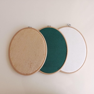 Beige Velvet Oval Pin Display Board - Enamel Pin Collection