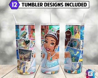 Princess Skinny Tumbler 20 oz Sublimation Design PNG - Movie Character Tumbler Straight and Tapered PNG