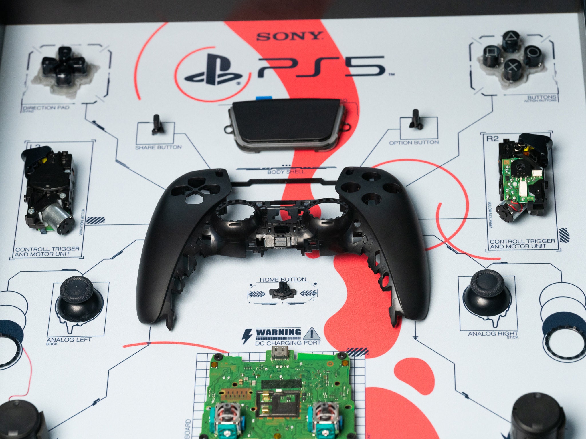 Framed Playstation 5 Controller Disassembled & Labeled Wall Etsy