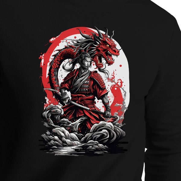 Samurai Warrior T-shirt Design, Japanese Design, T-Shirt POD Design, Sublimation, PNG, Digital Download,
