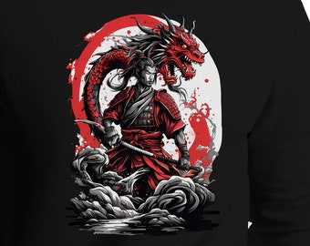 Samurai Krieger T-Shirt Motiv: Japanische Drachenkunst (Digitaler Download)