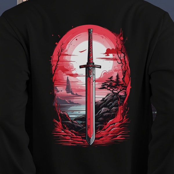 Samurai Sword T-shirt Design, Japanese Design, T-Shirt POD Design, Sublimation, PNG, Digital Download,