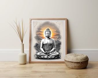 Buddha Wall Art: Boho Yoga Poster Print (Digital Download)