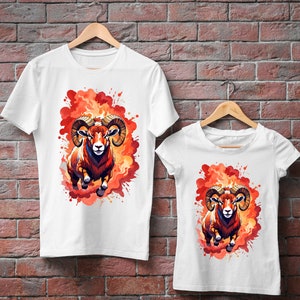 Aries Ram Zodiac Animal SVG and PNG Digital Art, Instant Download, TShirt Design, Transparent background
