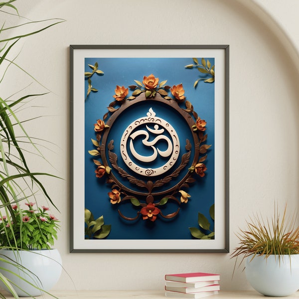 Om Symbol Wall Art Printable | Aum Poster | Screen Saver |Yoga Wall Decor ** Instant Download **