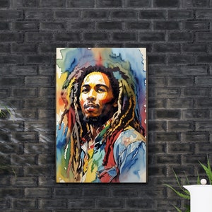 Art mural Bob Marley, affiche numérique, décoration murale, homme des cavernes, affiche musicale, art mural reggae, impression d’été, art imprimable, affiche du club