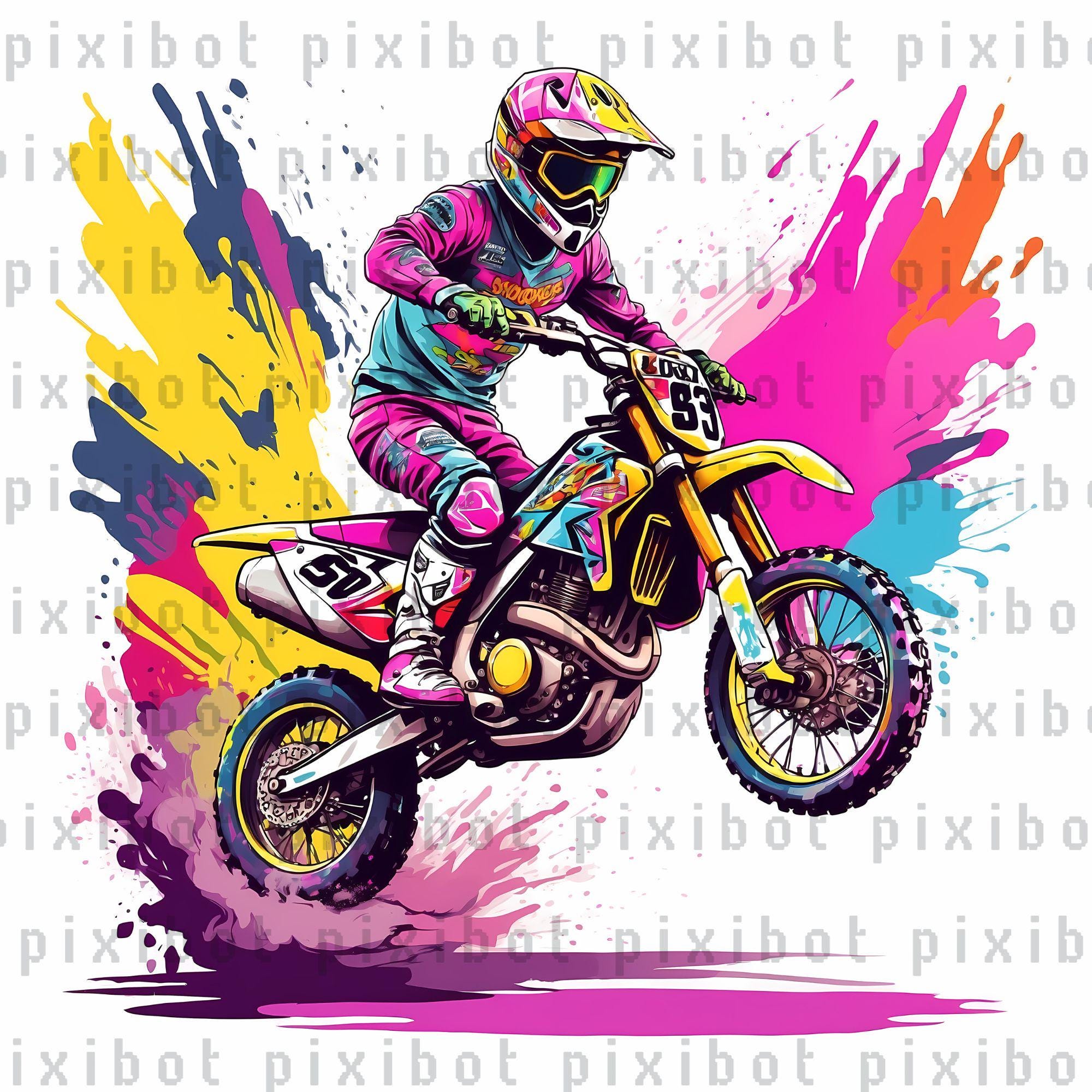5 Dirt Bike Clip Art, Motocross JPG, Motorcycle, Printable Watercolor ...