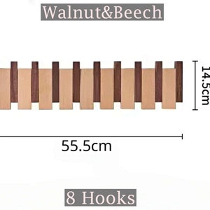 Modern Walnut Wall Hook Rack Foldable Wooden Hooks Decorative Coat Hooks Handmade unique Hanger image 6