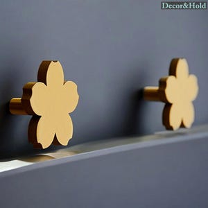 Brass Sun Flower Knobs Modern Wardrobe Kitchen Knob Dresser Drawer Handle Furniture Decor Unique knobs