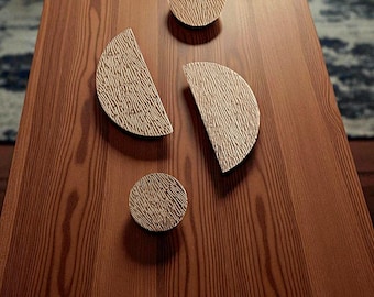 Solid Brass Moon Style Cabinet Knob: Modern Gold Furniture Pull