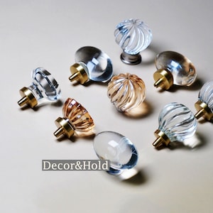 Boutons en verre cristal mode laiton cuivre porte de placard garde-robe poignée de meubles