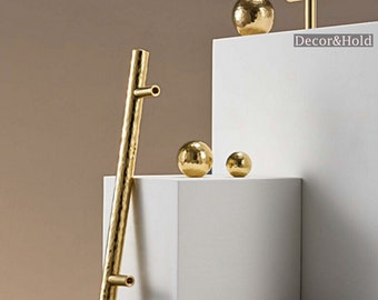 Modern Brass Knobs Handmade Moon Shiny Gold Ball Knobs  Kitchen Cabinet Drawer Knobs Wardrobe Door Furniture Handles