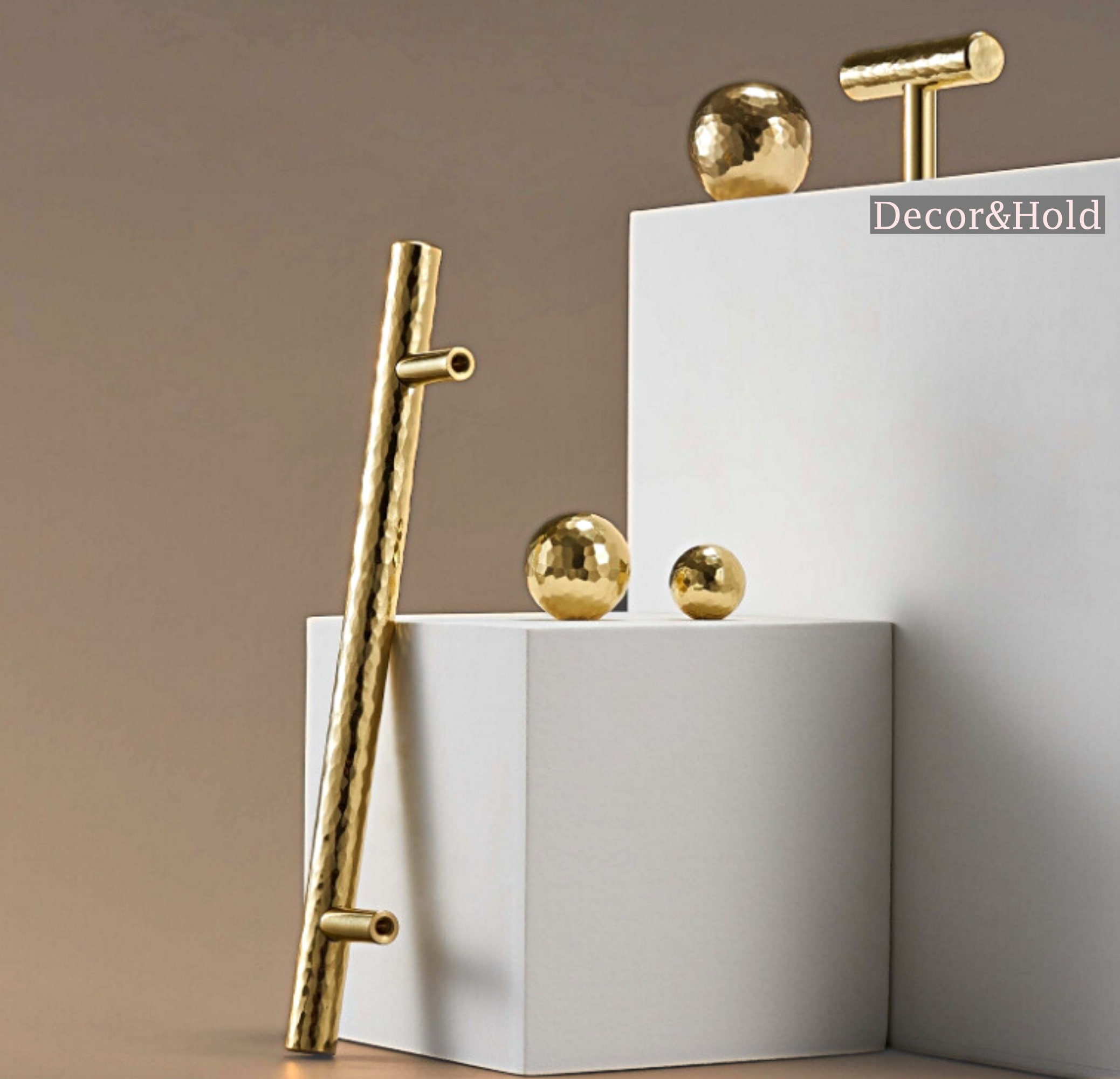 Handmade Brass Moon Cabinet Knobs: Shiny Gold Furniture Handles