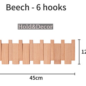 Modern Walnut Wall Hook Rack Foldable Wooden Hooks Decorative Coat Hooks Handmade unique Hanger Beech Wood