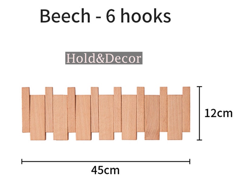 Modern Walnut Wall Hook Rack Foldable Wooden Hooks Decorative Coat Hooks Handmade unique Hanger Beech Wood