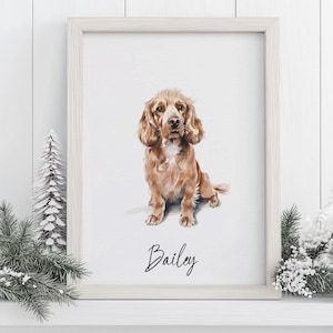 Custom Pet Portrait from photo - Hand-Drawn Illustration